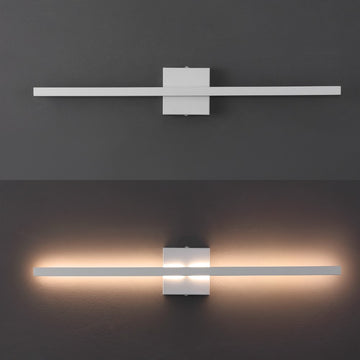 Vara 28" Modern Minimalist Indoor/Outdoor Metal 350-Degree Rotatable Dimmable Integrated LED Wall Sconce - JONATHAN Y